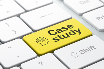 Image showing Education concept: Head With Finance Symbol and Case Study on computer keyboard background