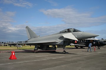 Image showing Eurofighter parked at an airshow