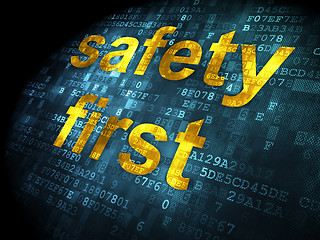 Image showing Safety concept: Safety First on digital background