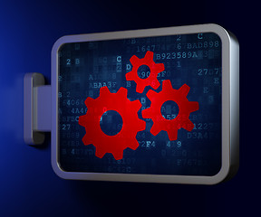 Image showing Web development concept: Gears on billboard background