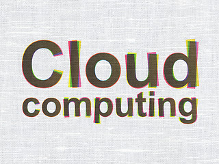 Image showing Cloud computing concept: Cloud Computing on fabric texture background