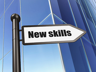 Image showing Education concept: sign New Skills on Building background