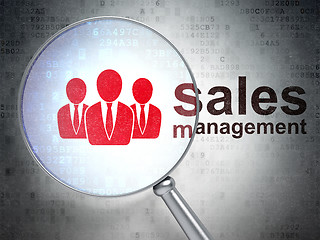 Image showing Marketing concept: Business People and Sales Management with optical glass