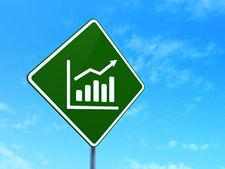 Image showing Finance concept: Growth Graph on road sign background