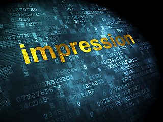 Image showing Marketing concept: Impression on digital background