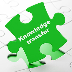 Image showing Education concept: Knowledge Transfer on puzzle background