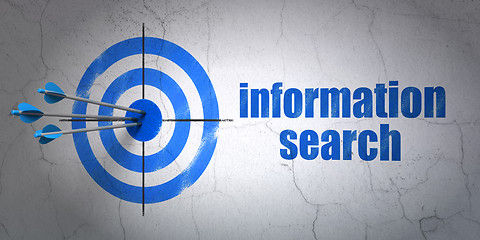 Image showing Data concept: target and Information Search on wall background