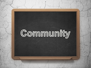 Image showing Social media concept: Community on chalkboard background