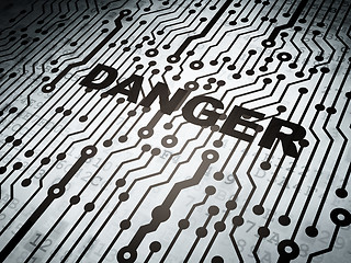 Image showing Privacy concept: circuit board with Danger