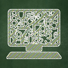 Image showing Education concept: Computer Pc on chalkboard background