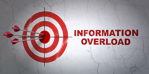 Image showing Information concept: target and Information Overload on wall background