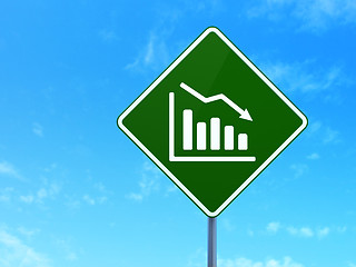 Image showing Finance concept: Decline Graph on road sign background