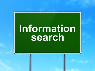 Image showing Data concept: Information Search on road sign background