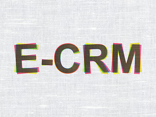 Image showing Business concept: E-CRM on fabric texture background