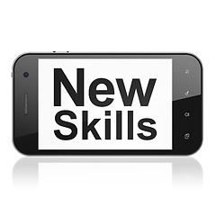 Image showing Education concept: New Skills on smartphone