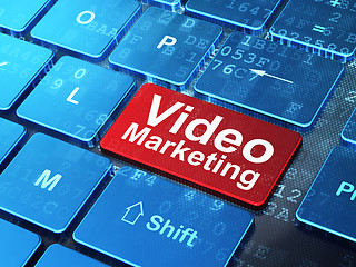 Image showing Finance concept: Video Marketing on computer keyboard background