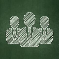 Image showing Business concept: Business People on chalkboard background