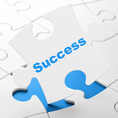 Image showing Finance concept: Success on puzzle background