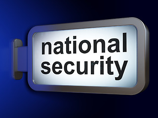 Image showing Protection concept: National Security on billboard background