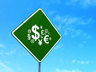 Image showing News concept: Finance Symbol on road sign background