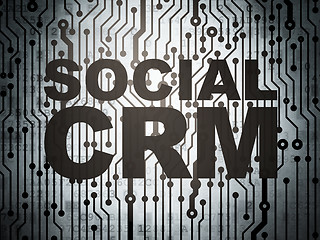 Image showing Finance concept: circuit board with Social CRM