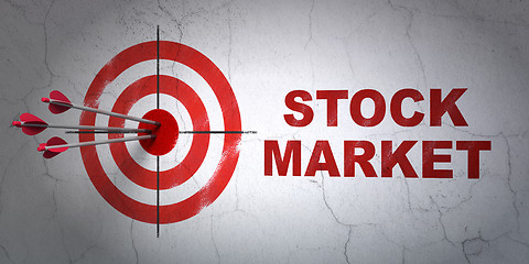 Image showing Finance concept: target and Stock Market on wall background