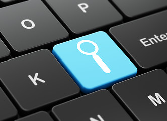 Image showing Web design concept: Search on computer keyboard background