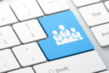 Image showing Business concept: Business Team on computer keyboard background