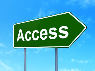 Image showing Privacy concept: Access on road sign background