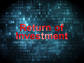 Image showing Finance concept: Return of Investment on digital background