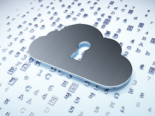 Image showing Cloud technology concept: Silver Cloud With Keyhole on digital