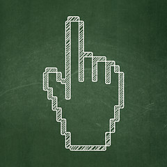 Image showing Social media concept: Mouse Cursor on chalkboard background