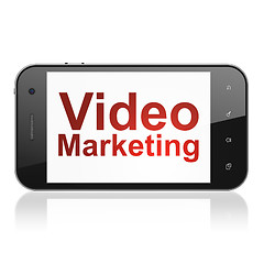 Image showing Finance concept: Video Marketing on smartphone