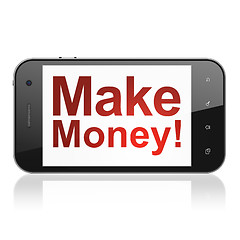 Image showing Finance concept: Make Money! on smartphone