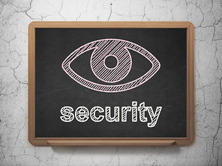 Image showing Safety concept: Eye and Security on chalkboard background