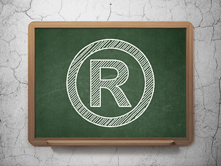 Image showing Law concept: Registered on chalkboard background