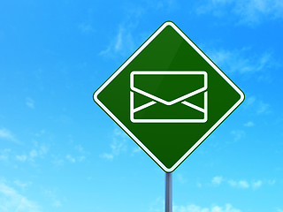 Image showing Finance concept: Email on road sign background