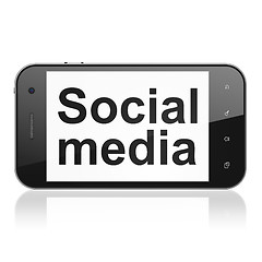 Image showing Social media concept: Social Media on smartphone