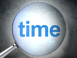 Image showing Time concept: Time with optical glass