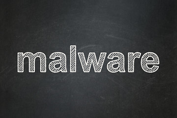 Image showing Protection concept: Malware on chalkboard background