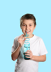 Image showing Boy with glass of water