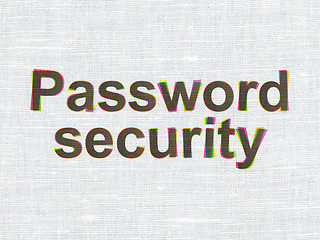 Image showing Safety concept: Password Security on fabric texture background