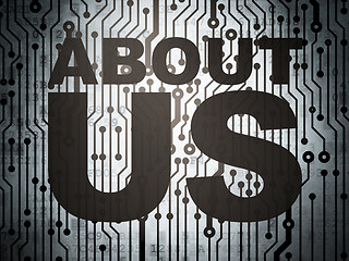 Image showing Advertising concept: circuit board with About Us