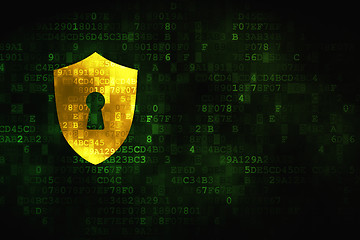 Image showing Security concept: Shield With Keyhole on digital background