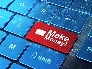 Image showing Finance concept: Email and Make Money! on computer keyboard background