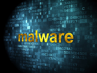 Image showing Security concept: Malware on digital background