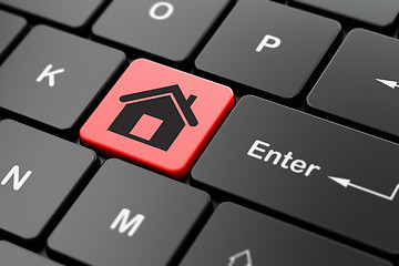 Image showing Business concept: Home on computer keyboard background