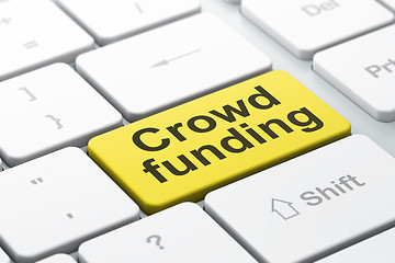 Image showing Finance concept: Crowd Funding on computer keyboard background