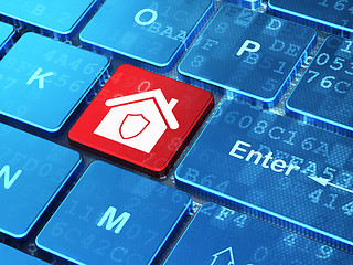 Image showing Privacy concept: Home on computer keyboard background