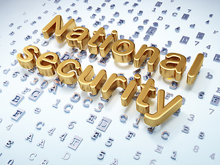 Image showing Privacy concept: Golden National Security on digital background
